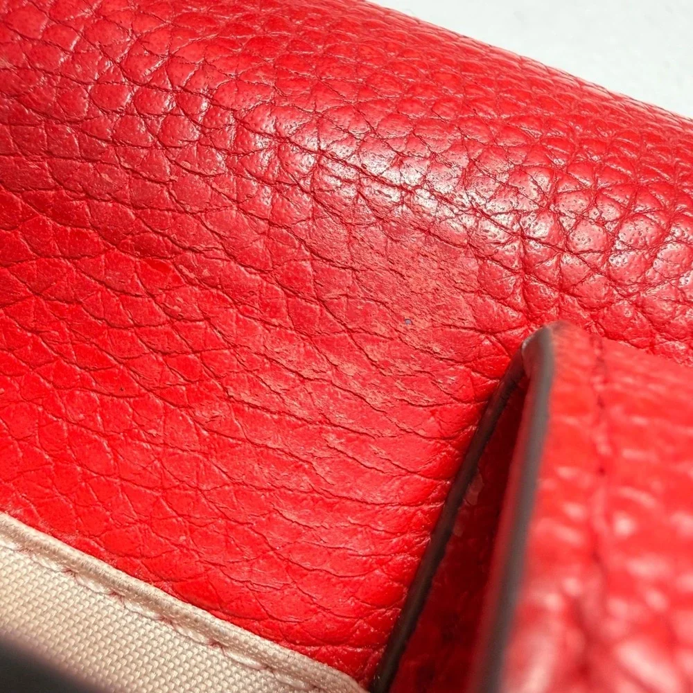 Michael Kors Adele Red Pebbled Leather Smartphone Wallet Wristlet Clutch